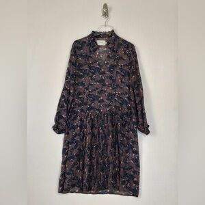 Elegant Floral Long Sleeve Dress Size 40 Fits A US Size 12